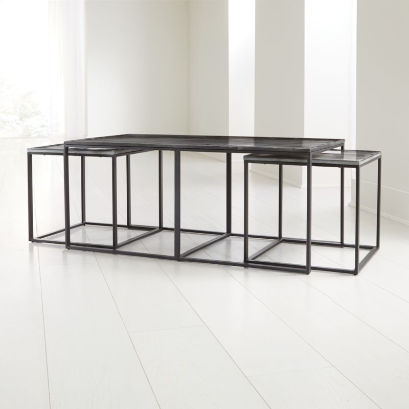 Twilight Marble Nesting Tables Set of Three + Reviews | Crate and Barrel | Crate & Barrel