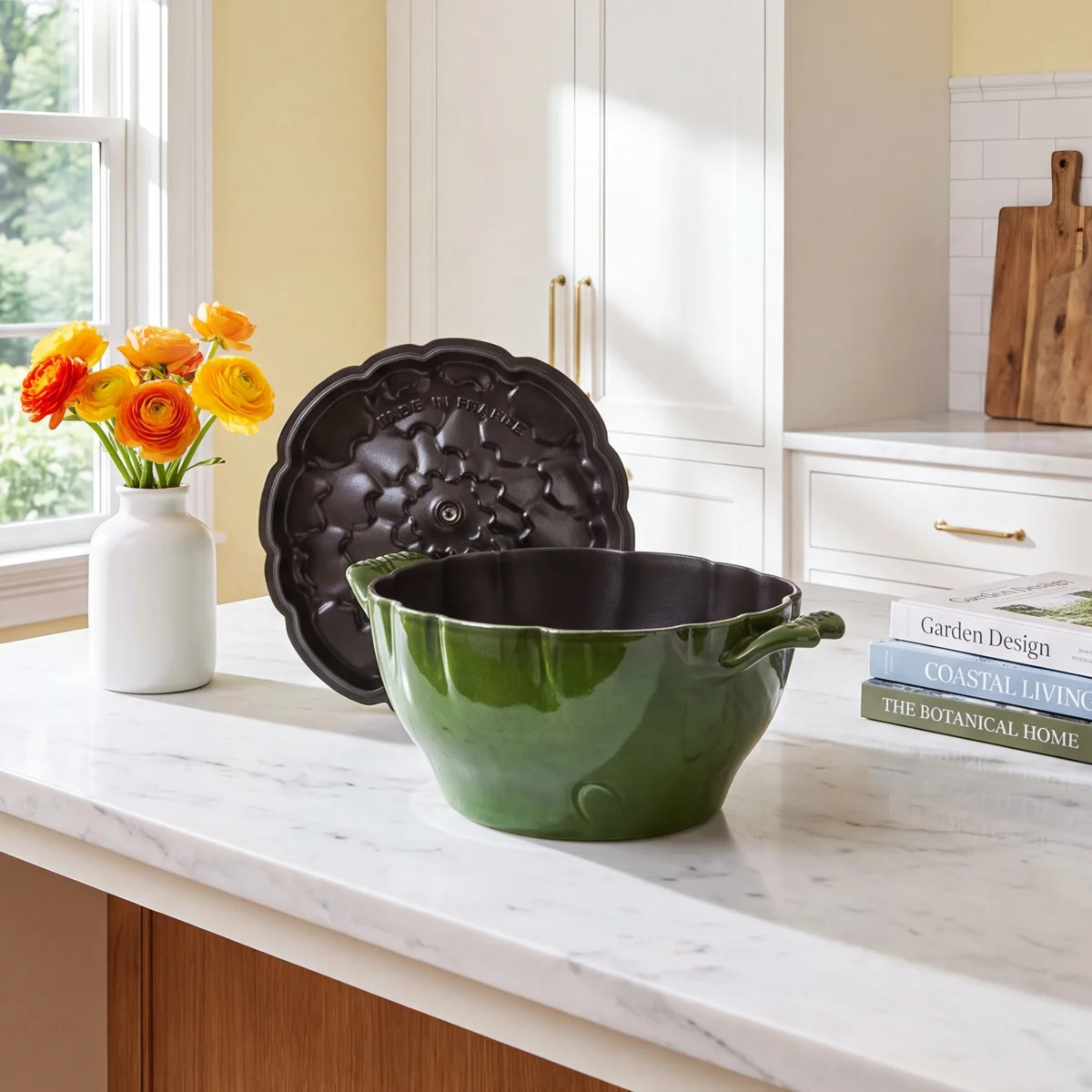Staub Cast Iron 3-qt Artichoke Cocotte - Basil GreenfStaub Cast Iron 3-qt Artichoke Cocotte - Bas... | Birch Lane