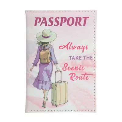 Unique Bargains Figure Pattern Passport Holder 1 Pc Pink Woman | Target
