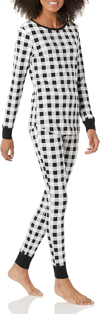 Amazon Essentials Women's Snug-Fit Cotton Sleepwear Pajama Set (Available in Plus Size) | Amazon (US)