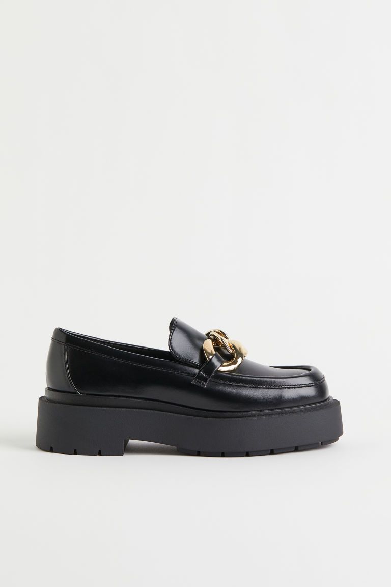 H & M - Chain-detail Chunky Loafers - Black | H&M (US + CA)