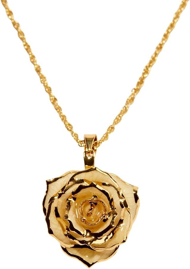 Eternal Rose Necklace - 24k Gold Dipped Rose Women's Pendant Necklace - Christmas Gift for Her | Amazon (US)