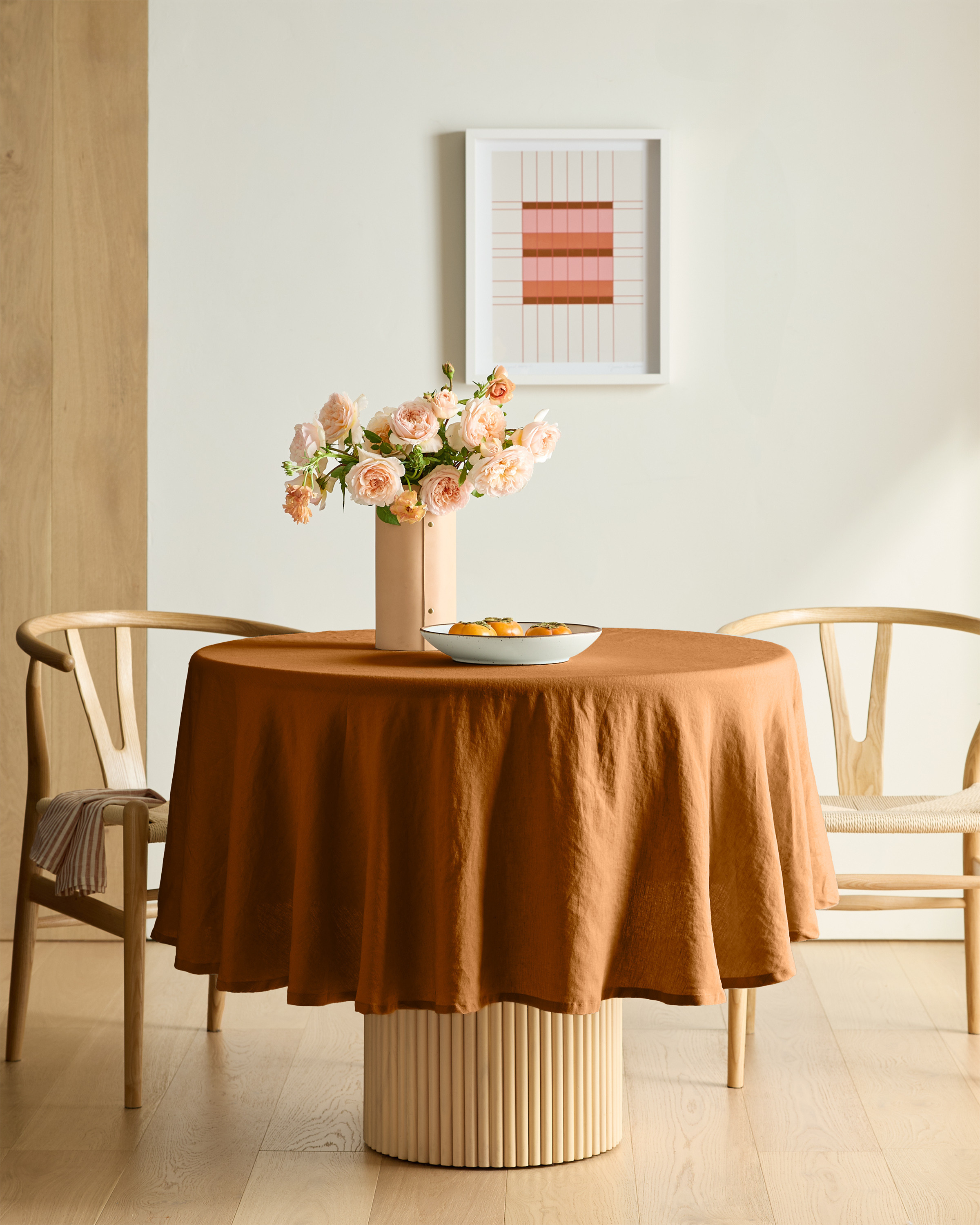 Quince | European Linen Tablecloth in Terracotta, Size 70x90 | Quince