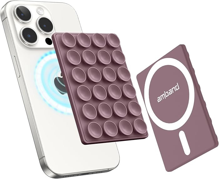 amBand Magnetic Suction Phone Mount for MagSafe Case, Silicone Cup Sticky Grip Holder for iPhone,... | Amazon (US)