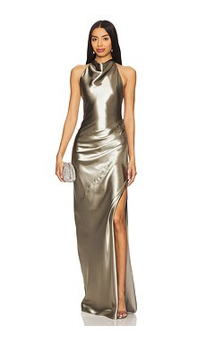 Lovers and Friends Kamiah Gown in Sage Green from Revolve.com | Revolve Clothing (Global)