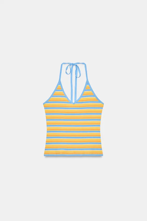 STRIPED HALTER TOP | Zara UK