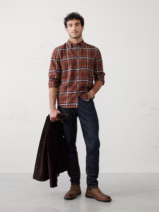 Slim-Fit Lightweight Flannel Shirt | Banana Republic Factory