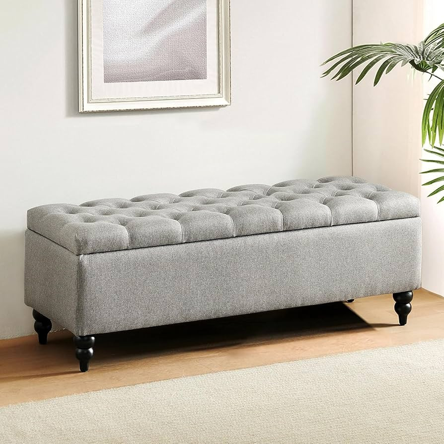 Busaurus Storage Ottoman Bench 50.2 Inches, Upholstered End of Bed Ottoman Bench with Storage and... | Amazon (US)