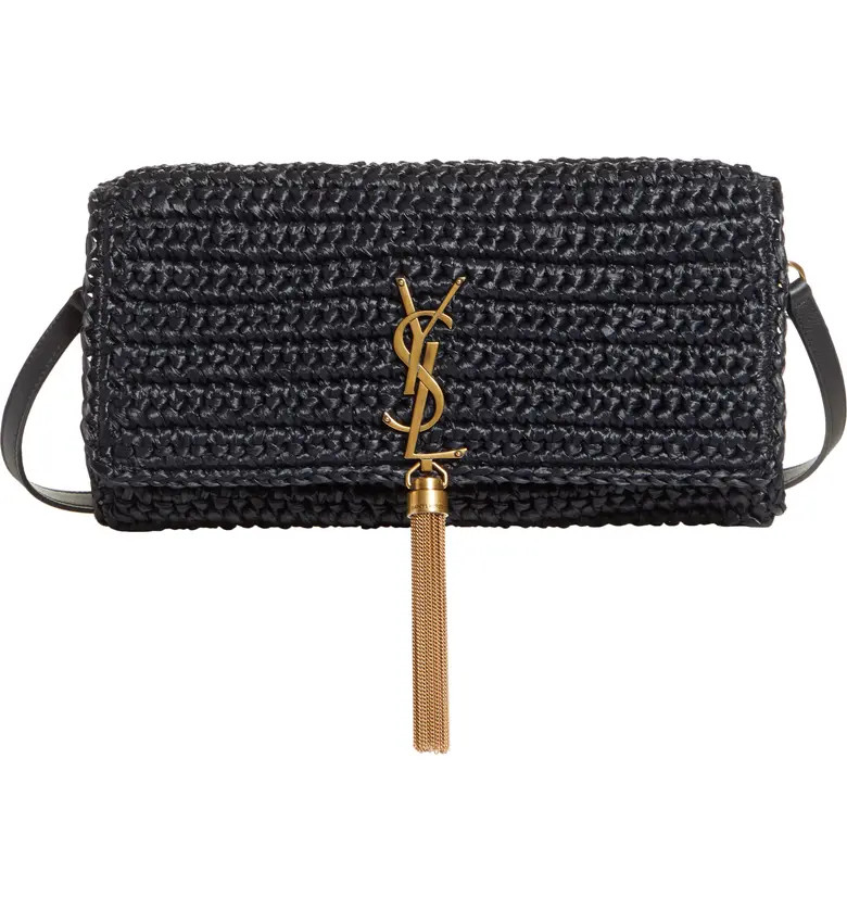 Saint Laurent Kate Woven Raffia Shoulder Bag | Nordstrom | Nordstrom