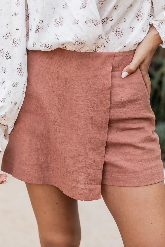 Got That Look Brown Cotton Mini Skort | Pink Lily