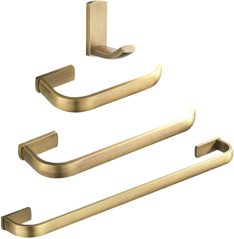 WINCASE Brass Bathroom Accessories, Bath Towel Holder Antique, Towel Bar Set Toilet Paper Holder ... | Amazon (US)