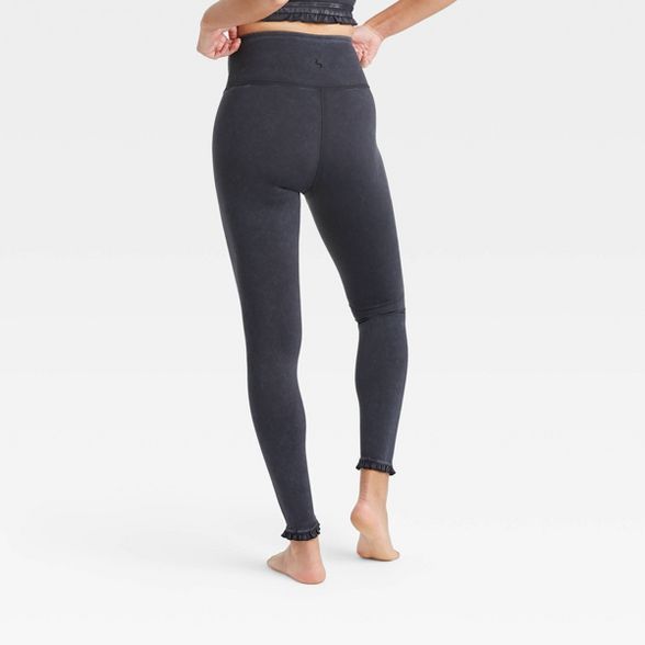 Women's High-Waisted 7/8 Leggings with Ruffle Hem - JoyLab™ | Target