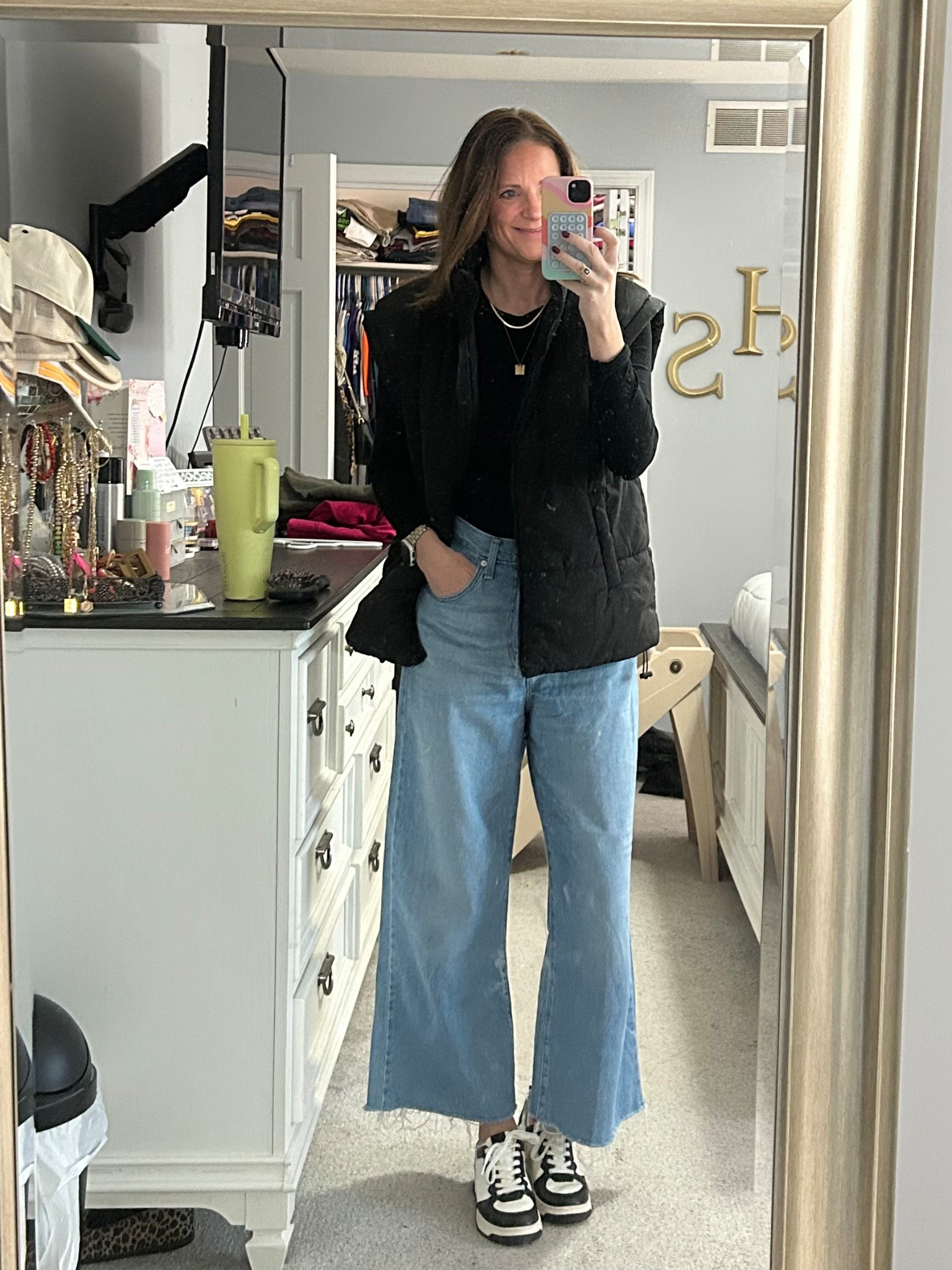 My #ootd that was supposed to be for work but ended up being for a doctors apt for my little guy and a WFH outfit instead! 😂 #momlife Linked up this vest that I have in two colors and saw that it’s on flash sale! These viral jeans are on sale too. I didn’t like the length on them #tallgirlproblems so I cut the hem on them and like ‘em even better! 





#LTKFindsUnder100 #LTKmomlife #LTKootd