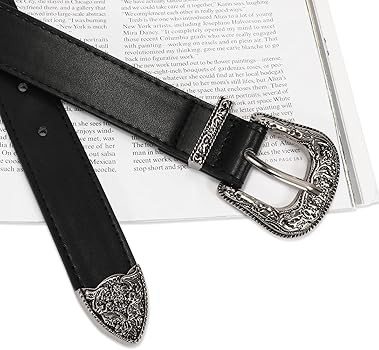 JASGOOD Western Belts for Women - Vintage Western Design Ladies Cowgirl Waist Belt for Pants Jean... | Amazon (UK)