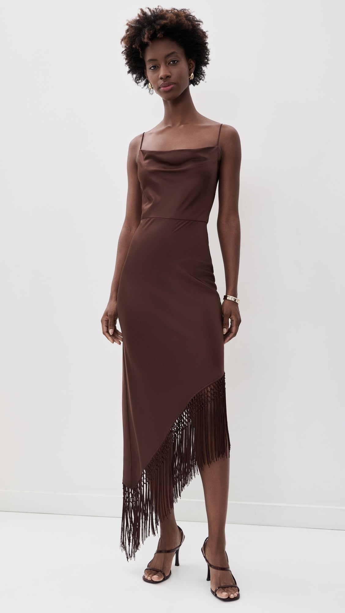 ALICE + OLIVIA Harmony Drapey Slip Asymmetrical Midi Dress | Shopbop | Shopbop