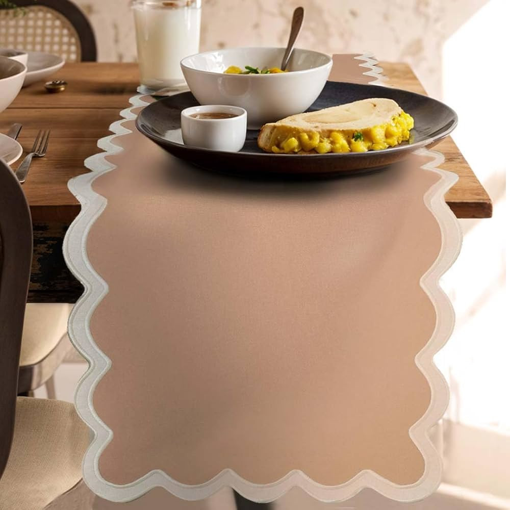 Folkulture Table Runners | Fall Table Runner 72 inches Long | Scallop Table Runner for Fall Decor... | Amazon (US)