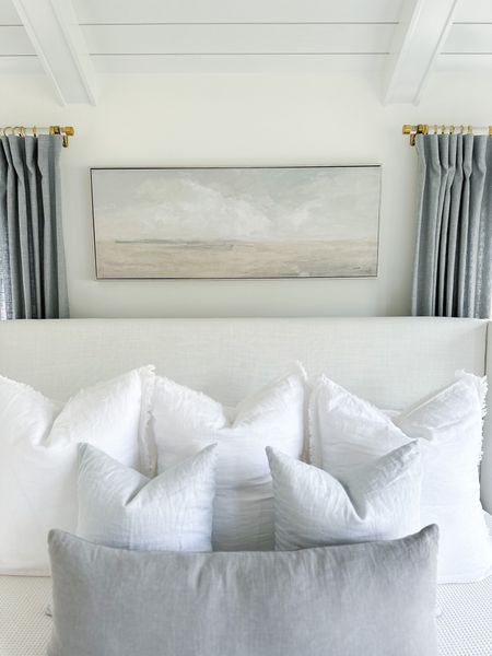 Bedroom pillows, pillow insert, wall art, curtains, primary bedroom decor

#LTKSeasonal #LTKhome #LTKfindsunder50