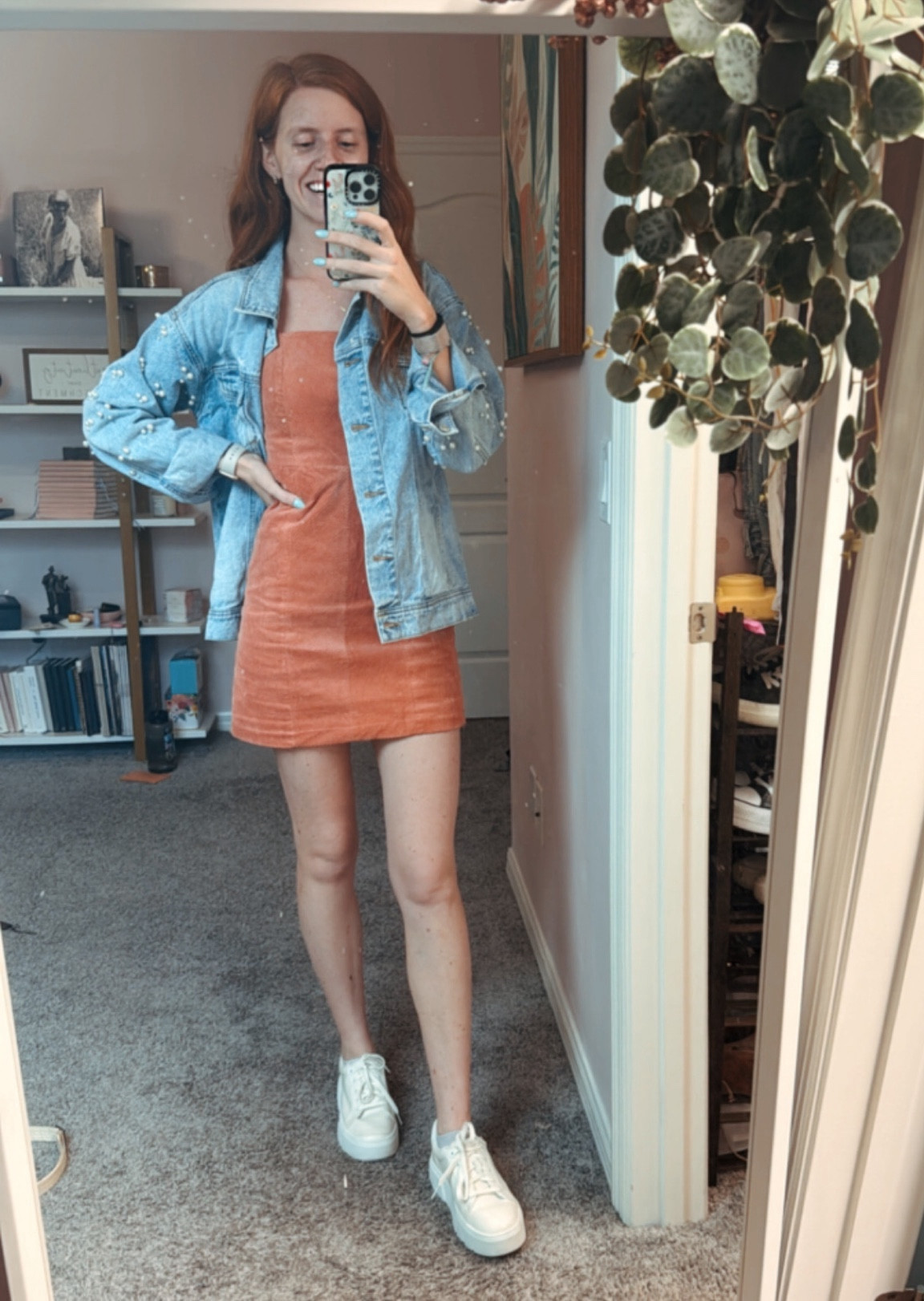 Dinner time 🤍 corduroy dress with a pearl denim jacket and white sleekers

#LTKfindsunder50 #LTKSeasonal #LTKsalealert