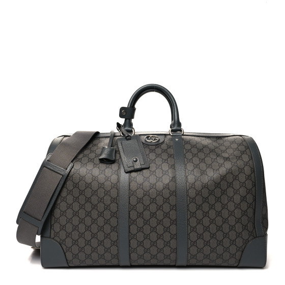 GG Supreme Monogram Textured Dollar Calfskin Large Savoy Duffle Bag Grey Black Graphite Grey | FASHIONPHILE (US)
