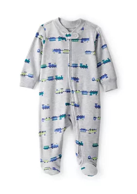 Carter's Baby Boys Train Print Sleep & Play Pajamas, Gray, 6 Months | Belk