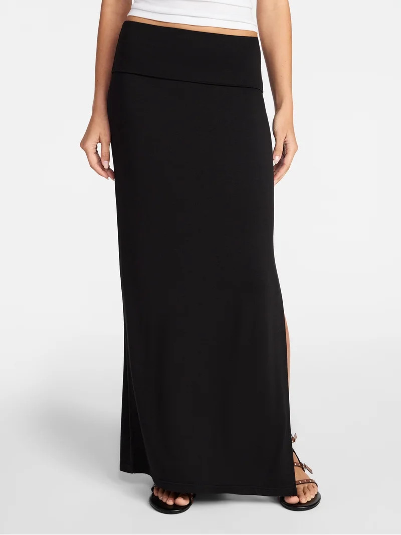 No Boundaries Foldover Maxi Skirt, Women's & Women's Plus XXS-4X | Walmart (US)