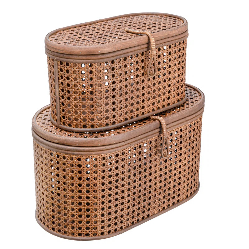 Birch Lane™ Edelie 2 Piece Rattan Storage Bin Set | Wayfair | Wayfair North America