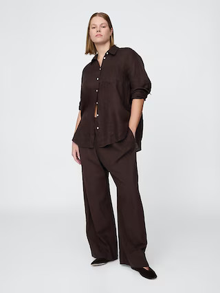 Linen-Blend Easy Wide-Hem Pants | Gap (US)