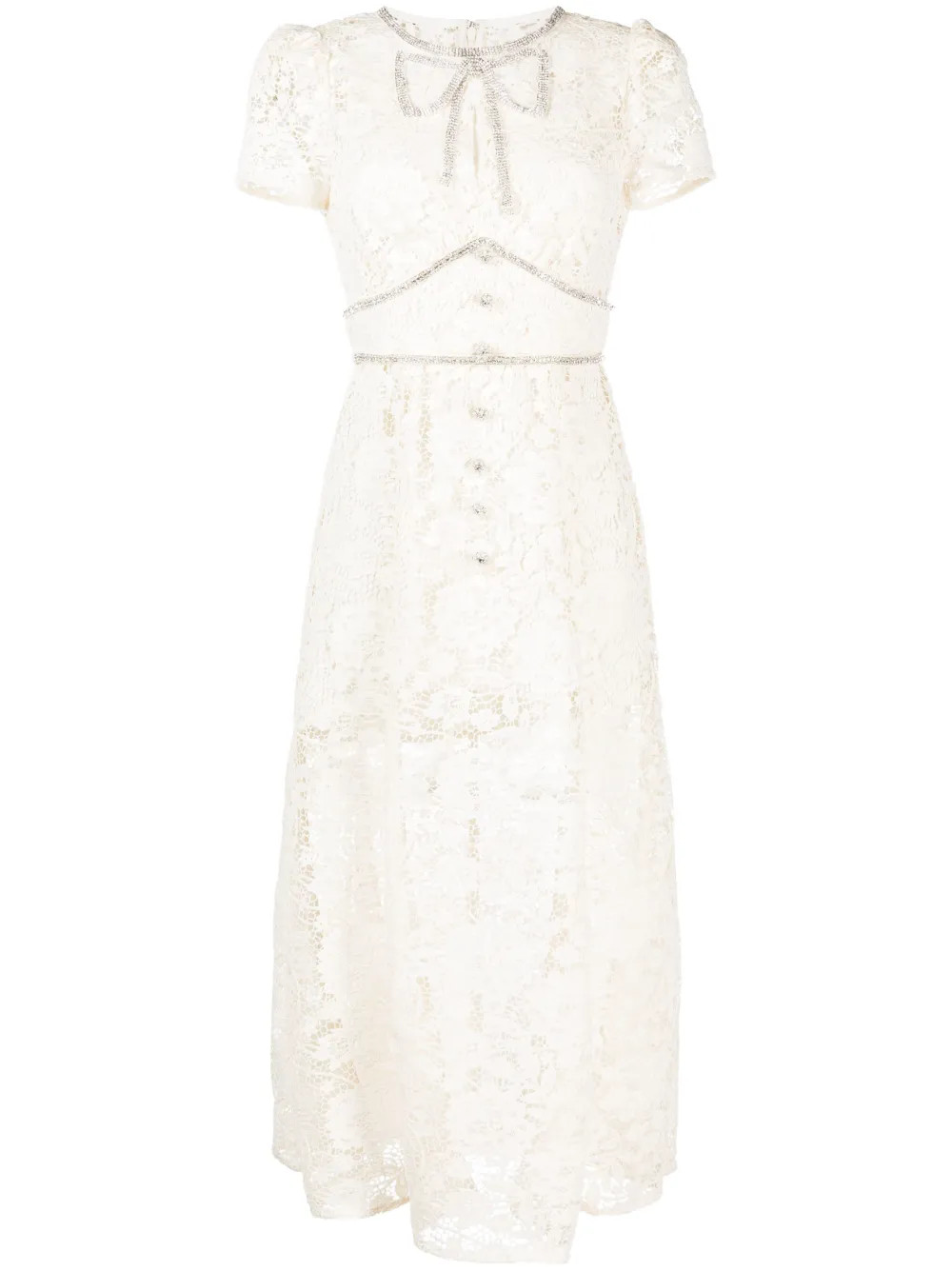 floral-lace midi dress | Farfetch Global
