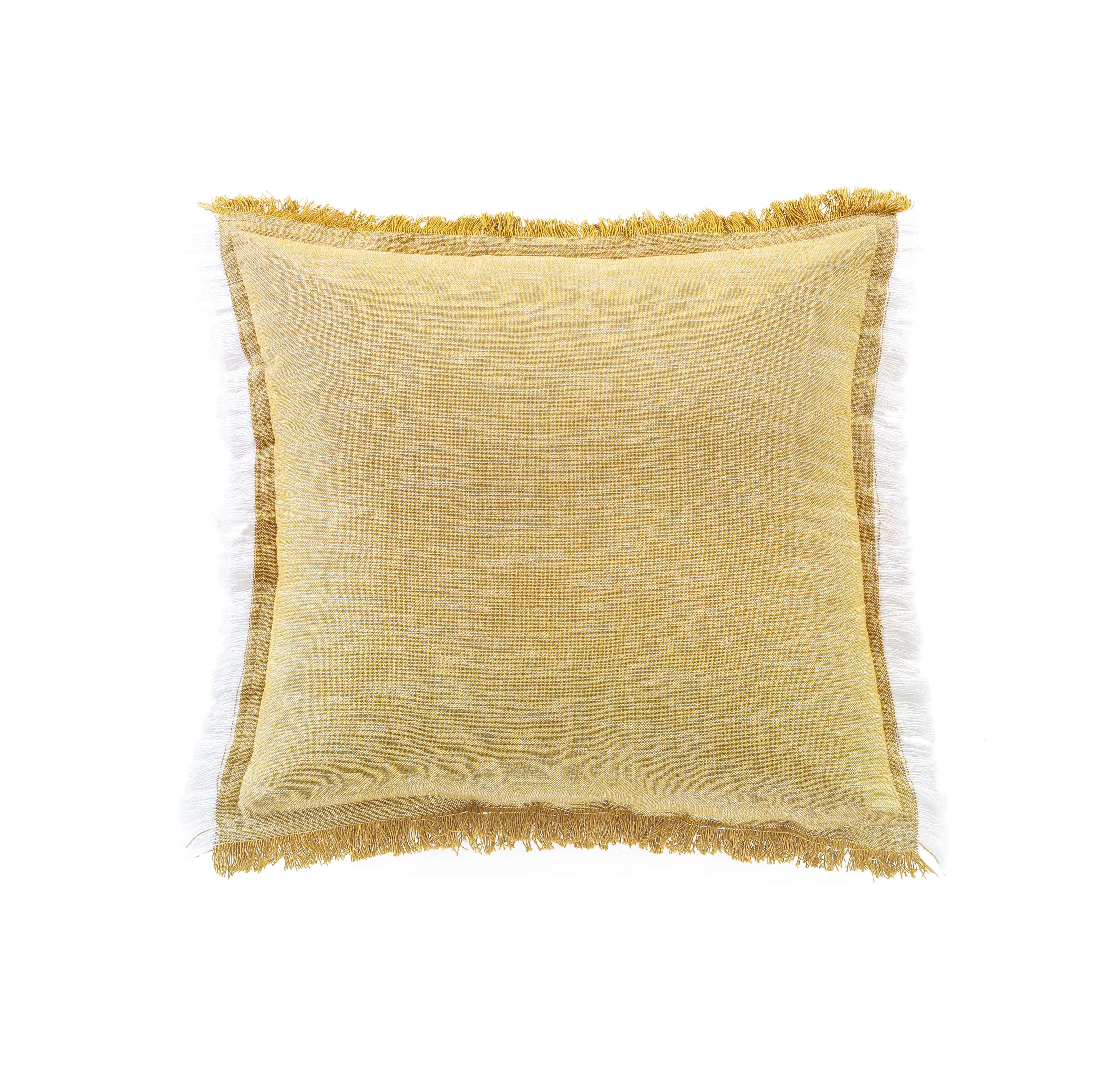 Better Homes & Gardens, Cotton Fringe Decorative Throw Pillow, Contrast Cotton Fringe, Yellow, 20... | Walmart (US)