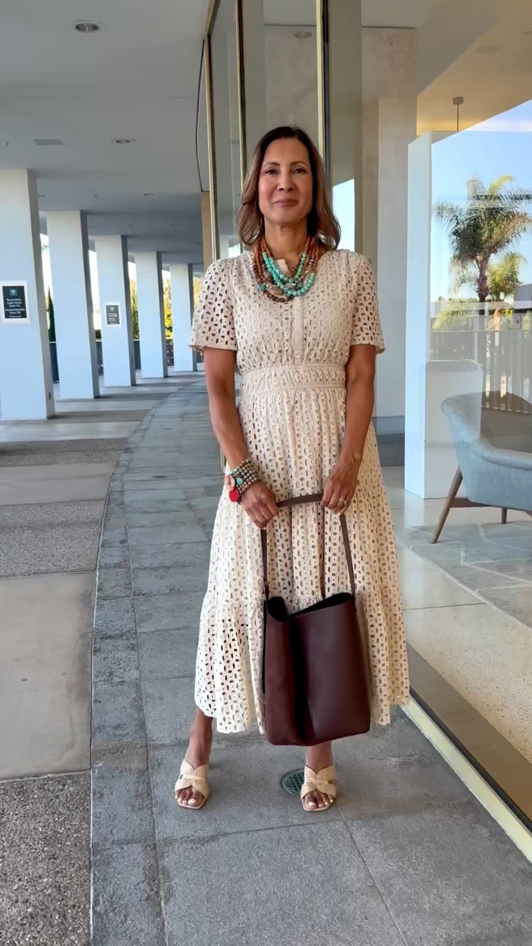 This beautiful eyelet dress is a great throw on and go to the office look. I love the eyelet, it’s fully lined, and comes in 14 gorgeous colors. I’m wearing size small for reference.
This dress is versatile enough for brunches, graduations, and church.

#LTKSaleAlert #LTKootd #LTKWorkwear #LTKOver40