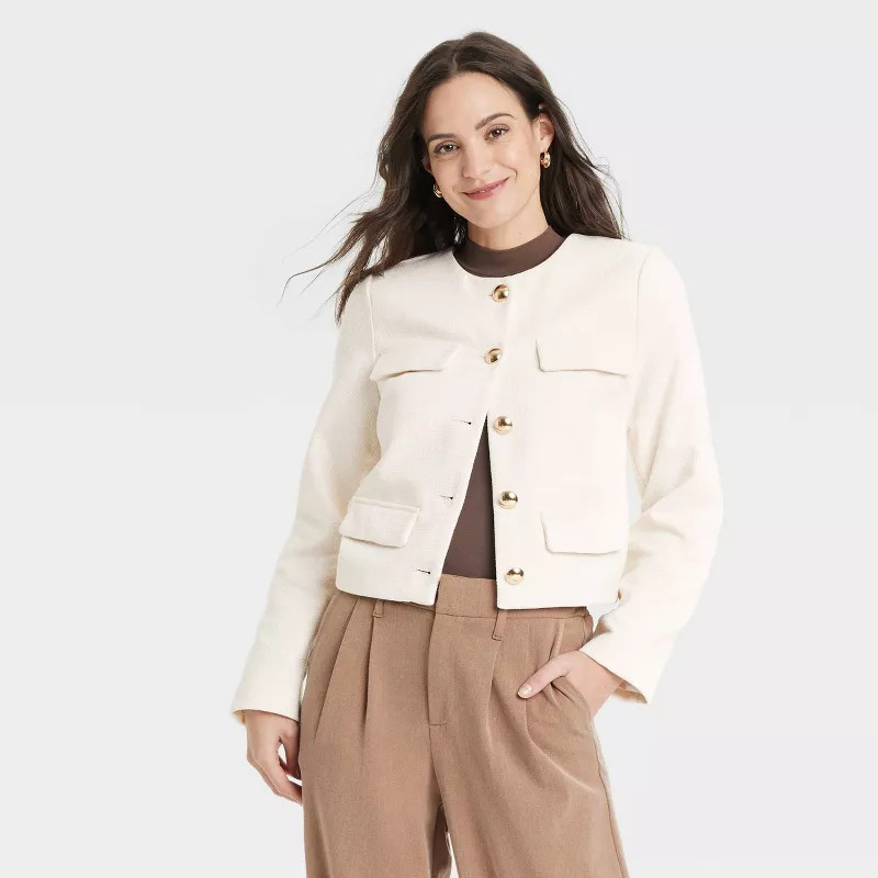 Women's Lady Jacket - A New Day™ Off-White 4X | Target