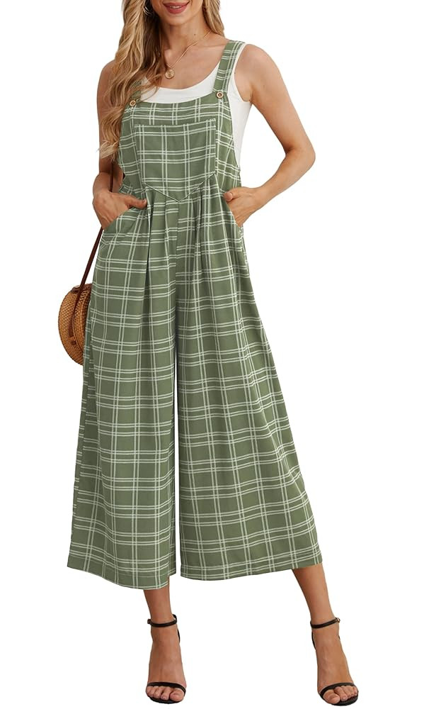 IWOLLENCE Women's Summer Jumpsuits Boho Wide Leg Overalls Casual Loose Rompers with Pockets 2025 | Amazon (US)