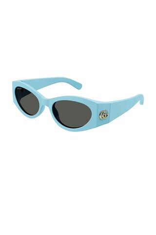 Gucci Acetate Cat Eye in Shiny Solid Light Blue from Revolve.com | Revolve Clothing (Global)