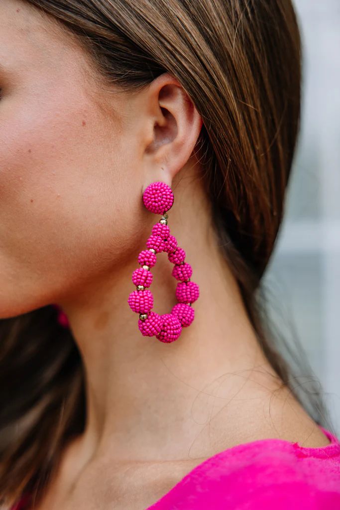Let The Day Begin Fuchsia Pink Beaded Earrings | The Mint Julep Boutique