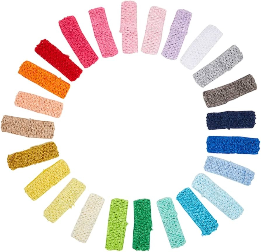 Juvale 24 Pack Crochet Headbands for Kids, Teens, Hair Accessories for Girls, 24 Assorted Colors ... | Amazon (US)