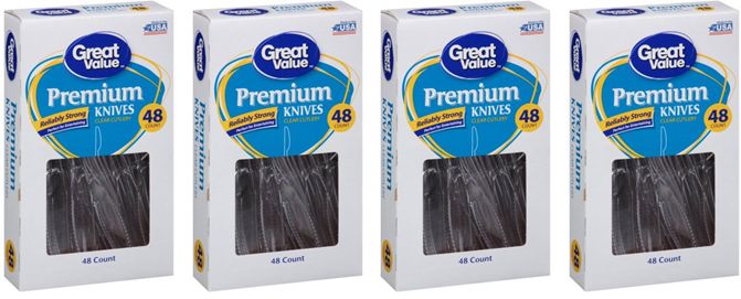 (4 Pack) Great Value Premium Clear Cutlery Knives, 48 count | Walmart (US)