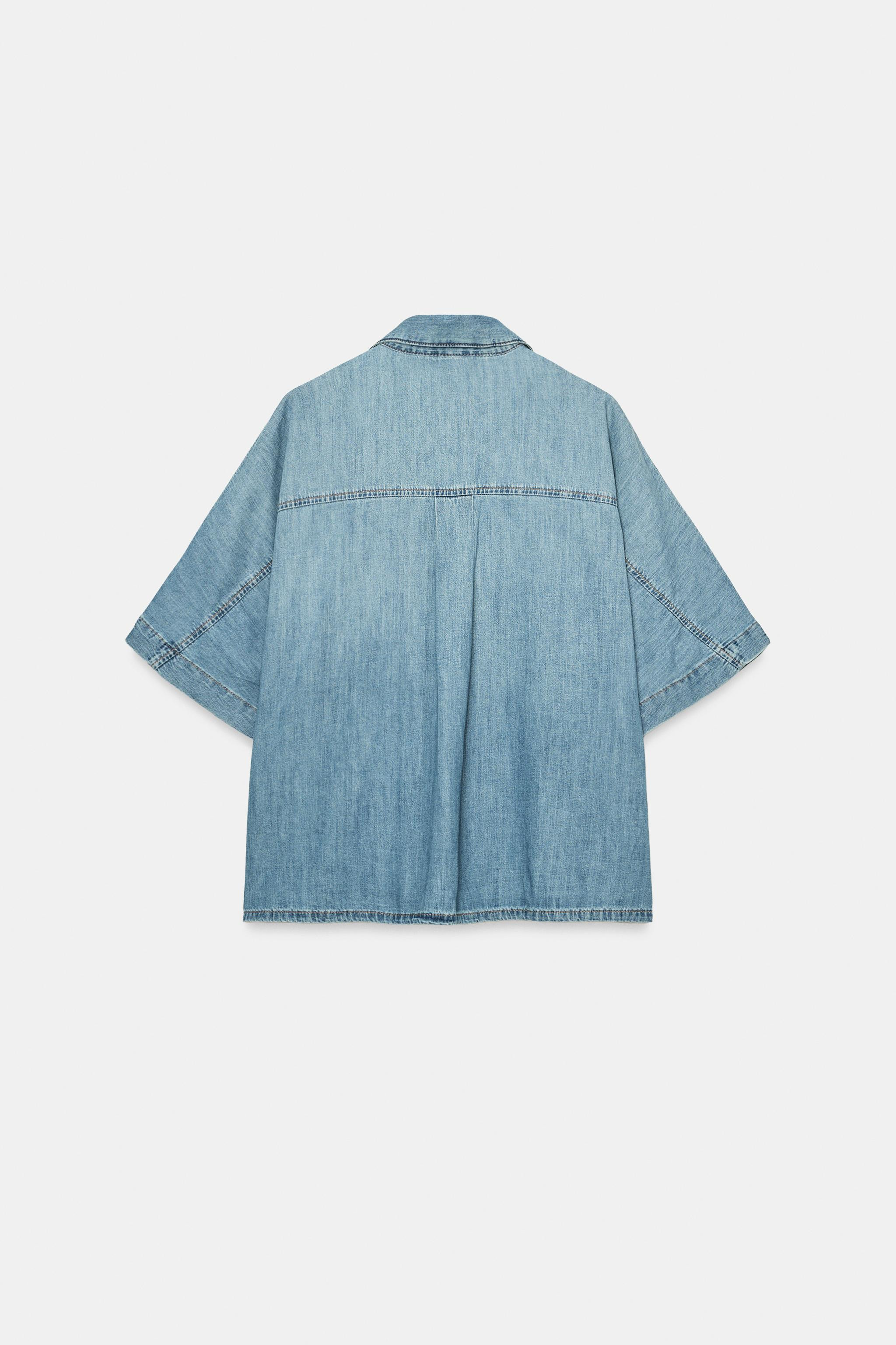 SHORT SLEEVE TRF DENIM SHIRT | Zara US
