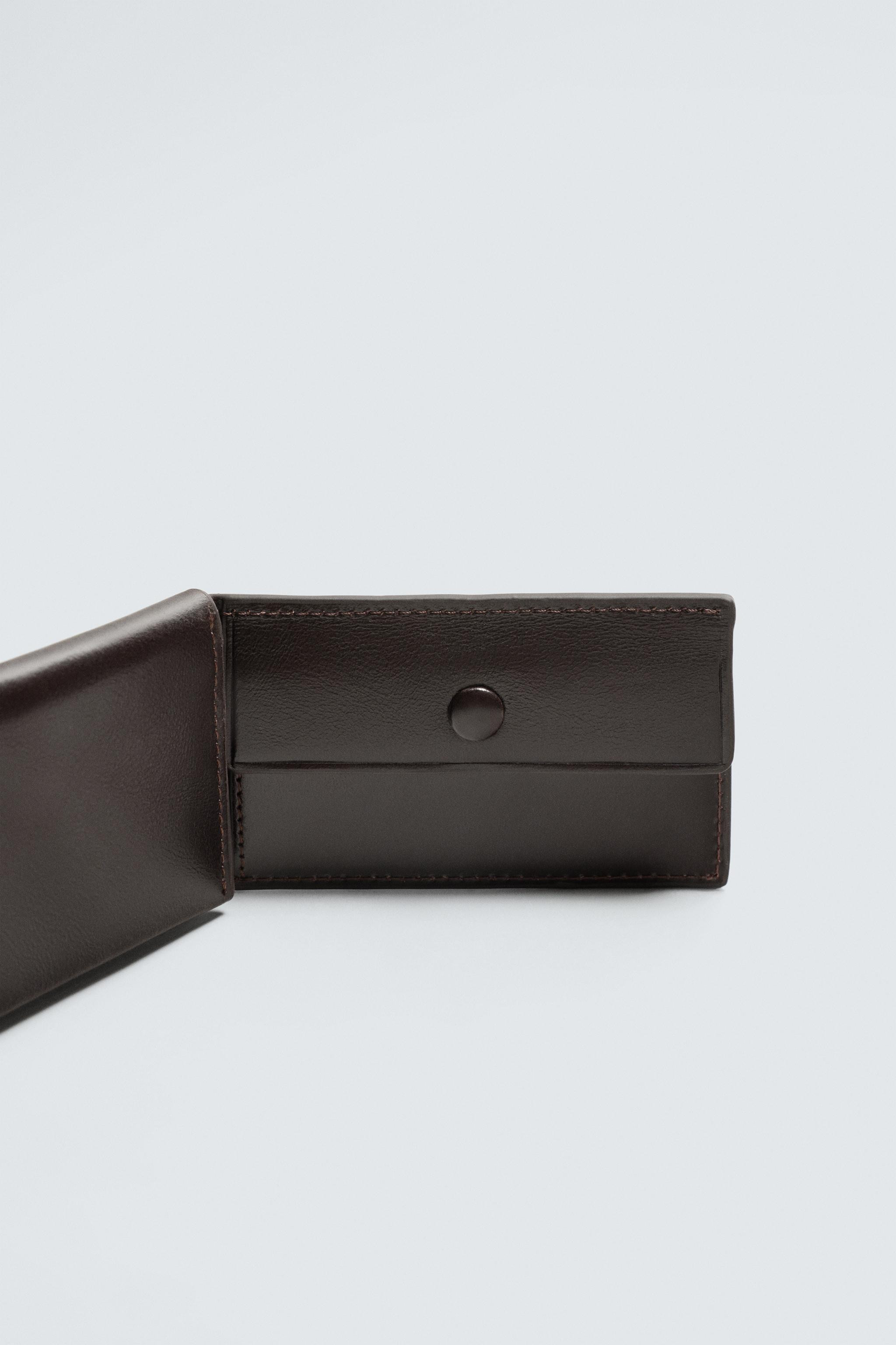 LEATHER FOLDING CARD HOLDER | Zara UK