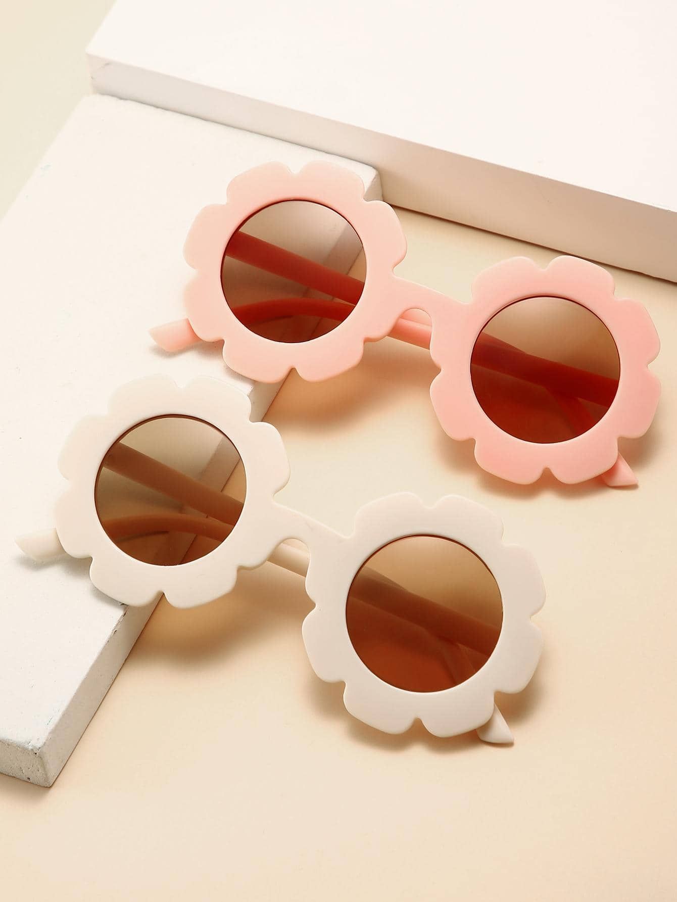 2 Pairs Cute Flower Design Kids Sunglasses | SHEIN