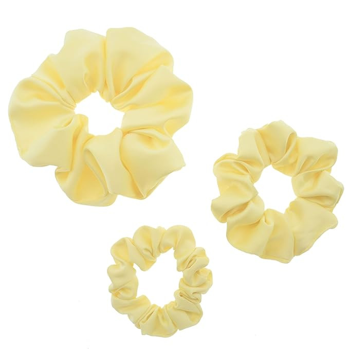 3 Pieces Satin Scrunchies Set for Hair No Crease Elastic Hair Ties for Women and Girls (Light Yel... | Amazon (US)