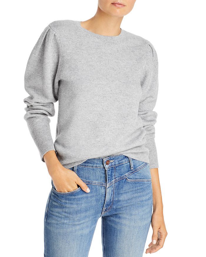 French Terry Cashmere Puff Sleeve Crewneck Sweater - 100% Exclusive | Bloomingdale's (US)