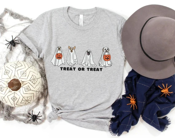 Halloween Dog Shirt  Ghost Dog Shirt Funny Dog Tshirt Ghost - Etsy | Etsy (US)