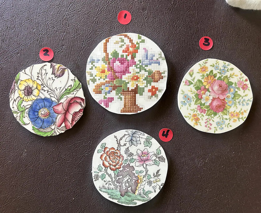 Vintage Floral Focal Tiles; You Choose; Sold Individually; Mosaic Craft Art Supplies - Etsy | Etsy (Global)
