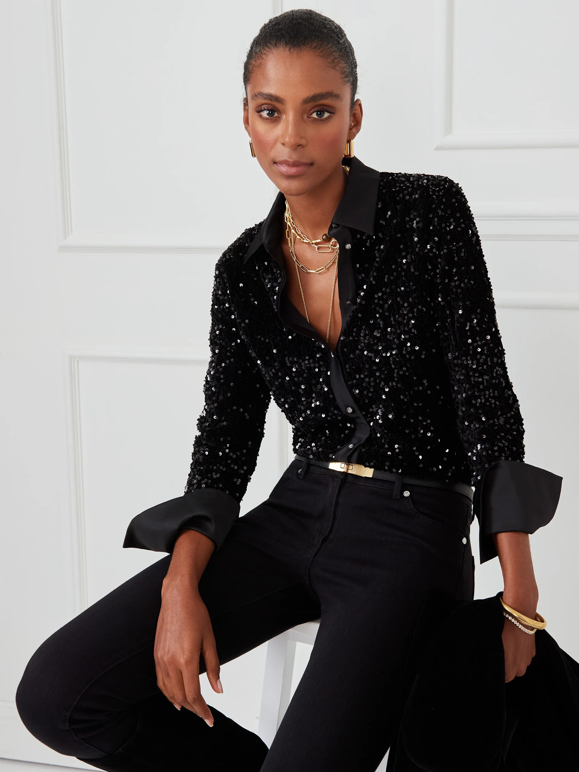 Barrett Sequin Shirt | J.McLaughlin