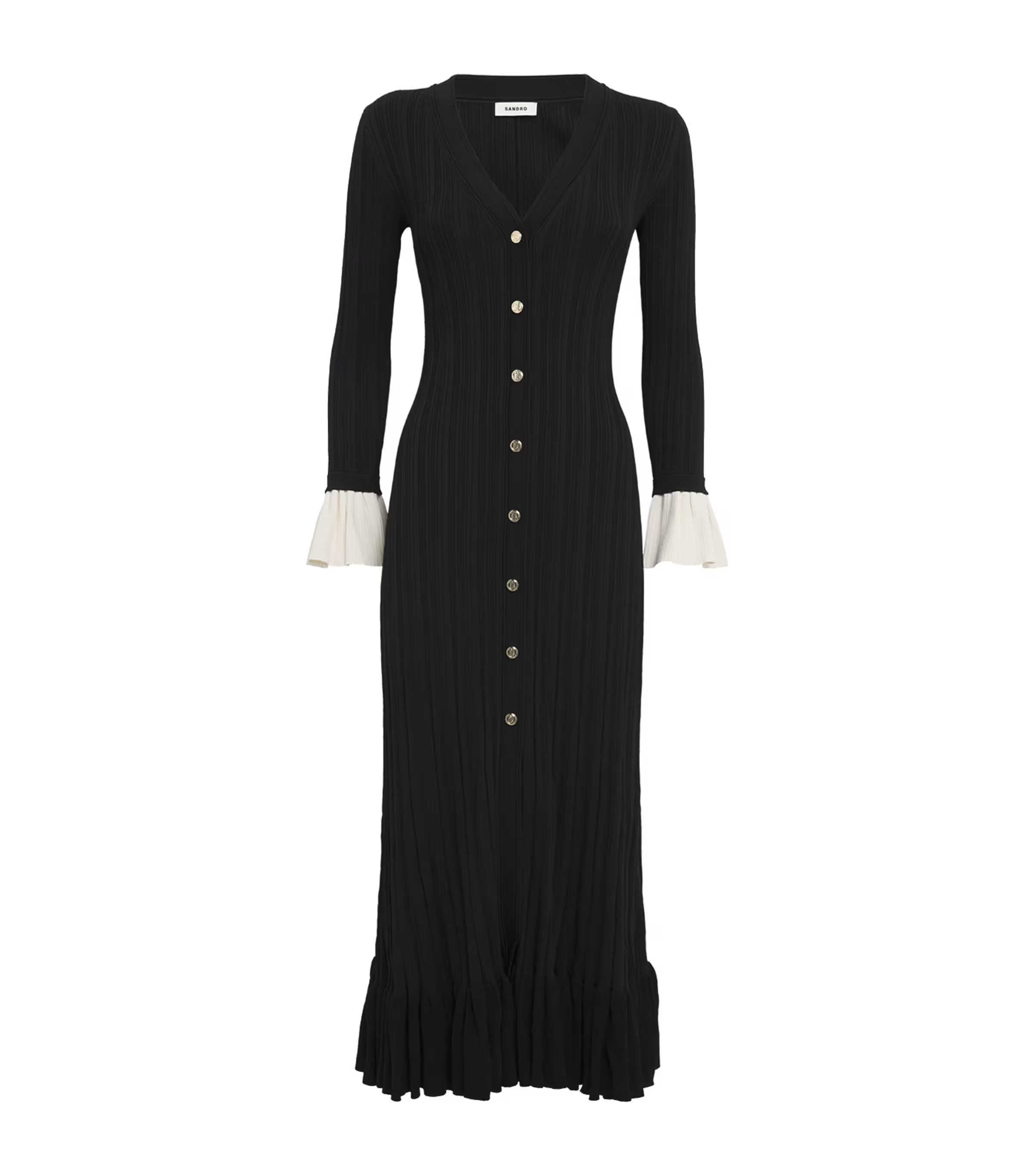 Sandro Paris Knitted V-Neck Maxi Dress | Harrods