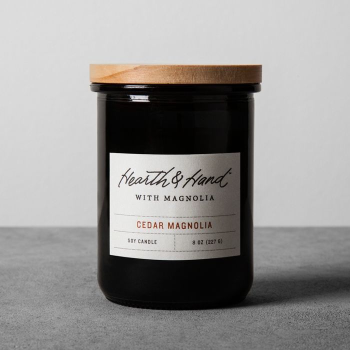 8oz Cedar Magnolia Lidded Jar Container Candle - Hearth & Hand™ with Magnolia | Target