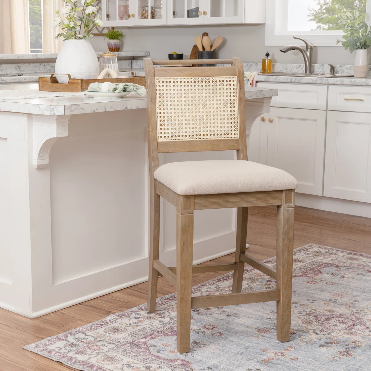 Breider Natural Cane Counter Stool | Wayfair North America