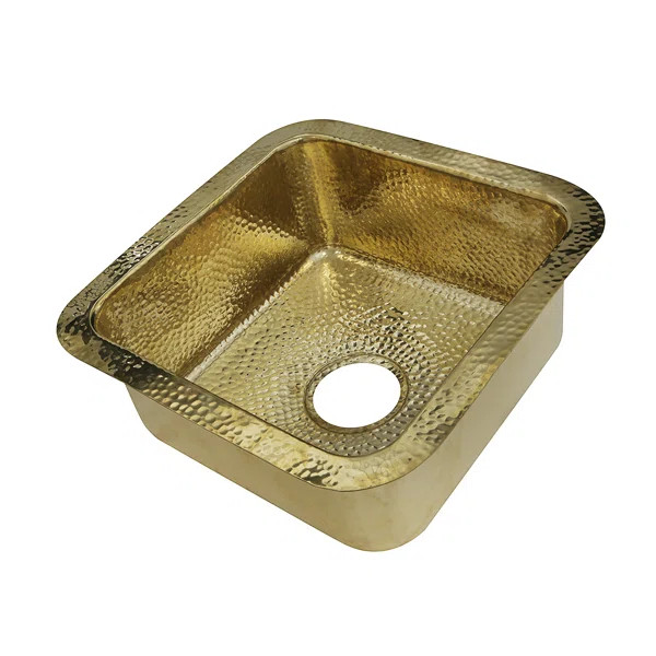 Brightwork 17" x 17" Hand-Hammered Dual Mount Kitchen/Bar Sink | Wayfair North America