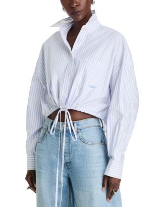 Drawstring Hem Poplin Shirt | Bloomingdale's (US)