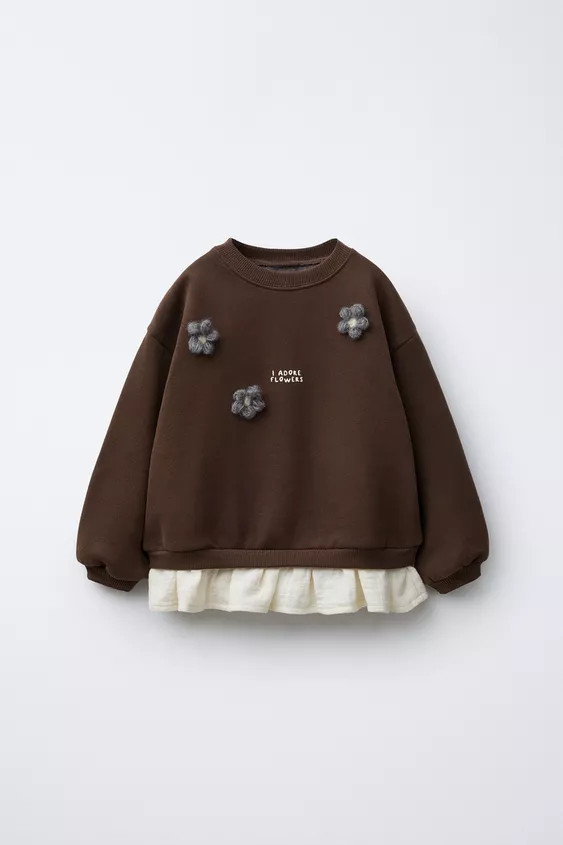 COMBINATION FLORAL SWEATSHIRT | Zara US